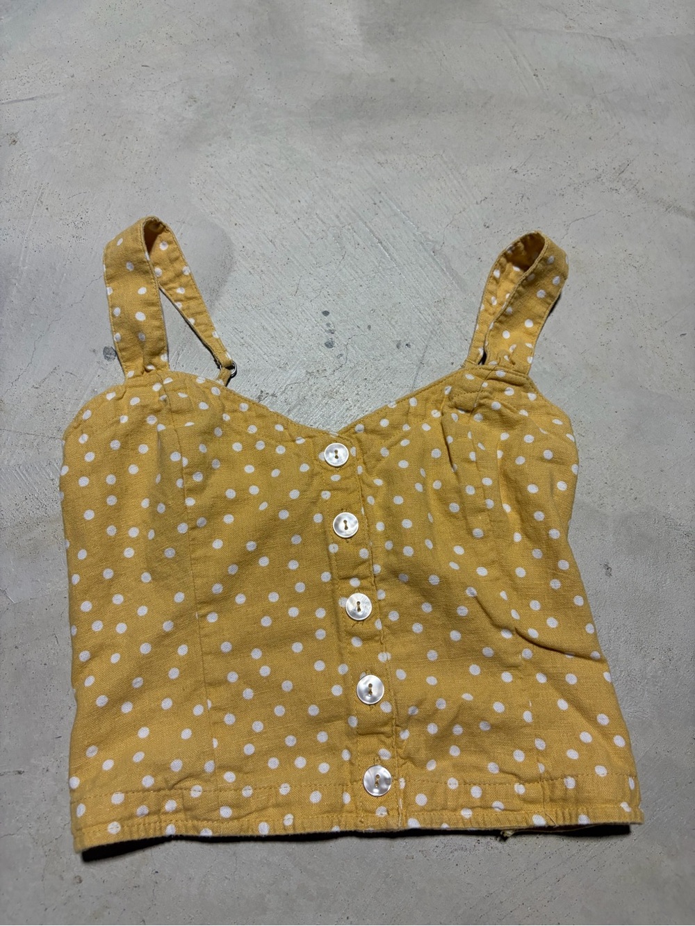 Abercrombie & fitch Womenโs Yellow Polka Dot Button-Front tank Top XS